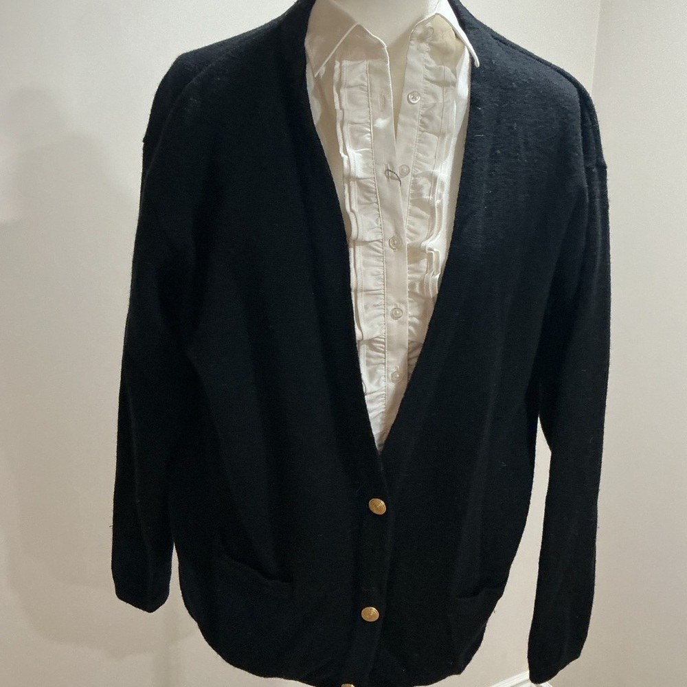 Vintage wool Talbots black cardigan size large